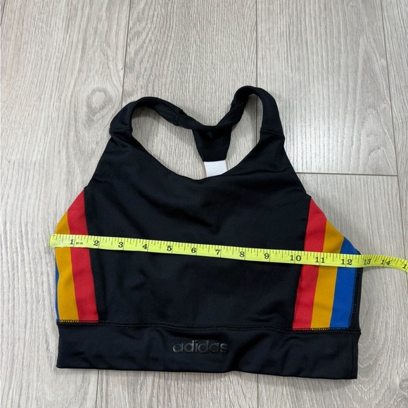 Adidas x Farm Rio Black Stripe Multi Sports Bra Crop Top - Picture 9 of 15